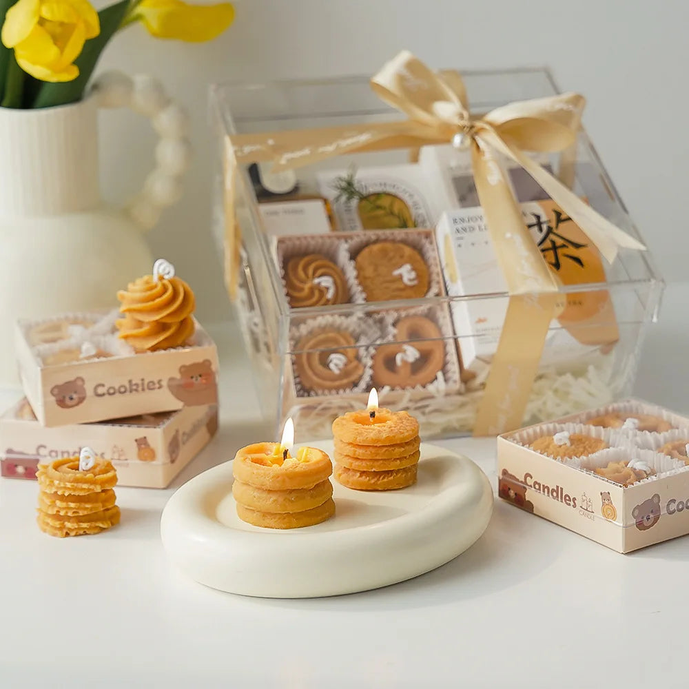 Candele profumate al caffellatte a forma di biscotti