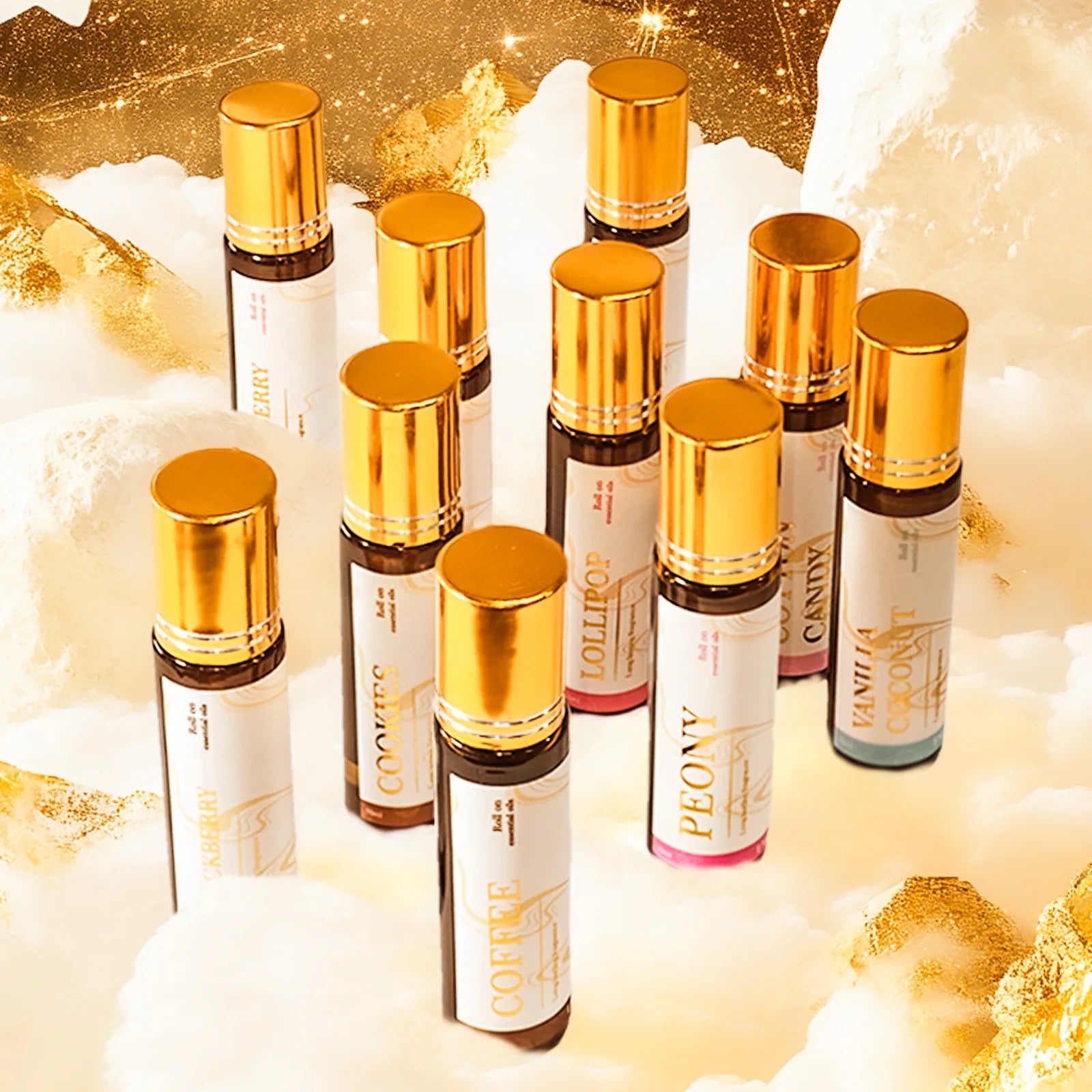 Profumo con olio essenziale roll-on, fragranze gourmand