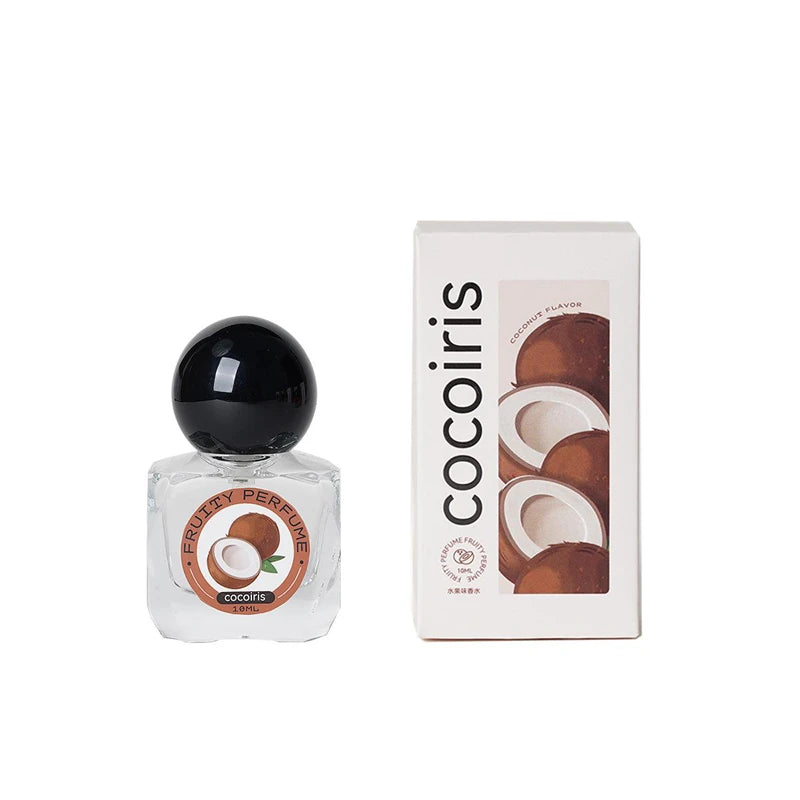 Mini profumi spray concentrati alla frutta: mela, cocco, uva, mango.