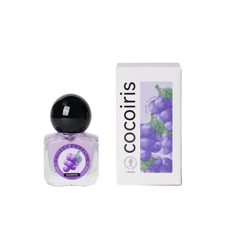 Mini profumi spray concentrati alla frutta: mela, cocco, uva, mango.
