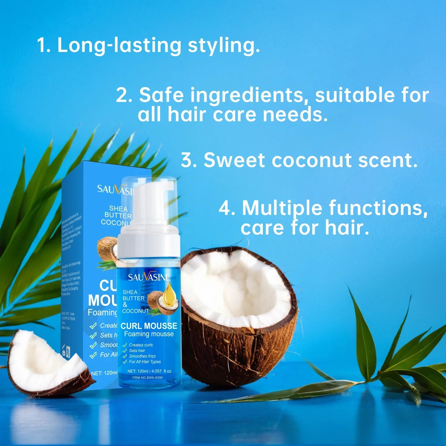 Crema per lo styling dei capelli ricci al cocco