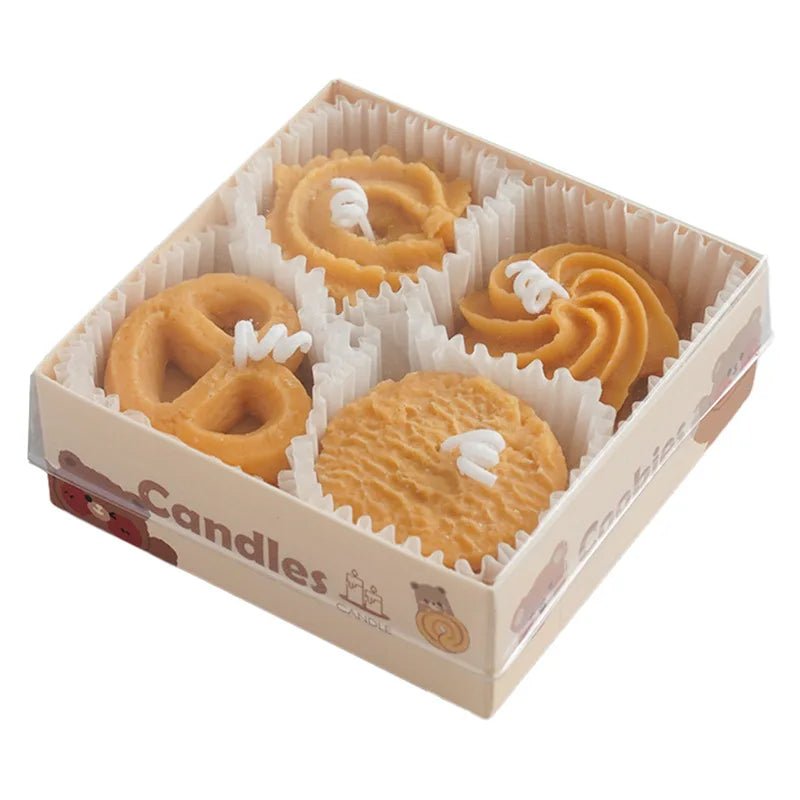 Candele profumate al caffellatte a forma di biscotti